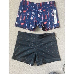 IAB MFG Shorts Women Size S Navy Black Holiday Print Stretch Bundle of 2